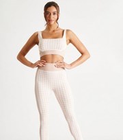 South Beach Stone Dogtooth Seamless Sports Crop Top